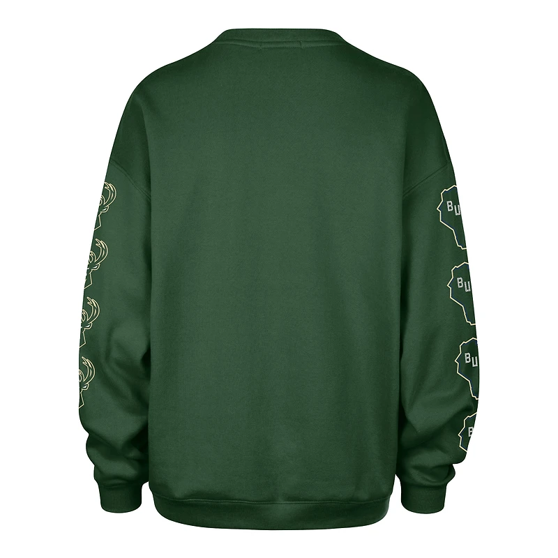Sweat-shirt oversize vert chasseur Milwaukee Bucks '47 pour femme