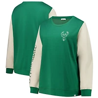 Women's '47 Hunter Green Milwaukee Bucks Plus Oversized Rise Andie Pullover Sweatshirt