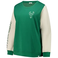 Women's '47 Hunter Green Milwaukee Bucks Plus Oversized Rise Andie Pullover Sweatshirt