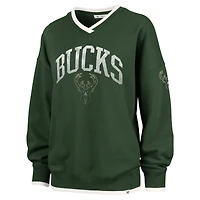 Women's '47  Hunter Green Milwaukee Bucks Rise Wax Pack Daze '80s Oversize Pullover Sweatshirt