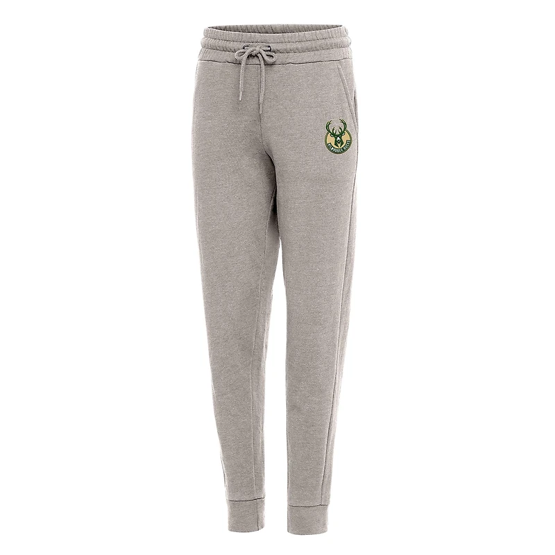 Pantalon de jogging Action pour femme Antigua Oatmeal Milwaukee Bucks