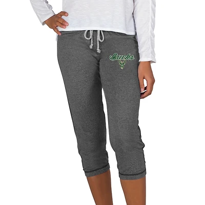 Pantalon capri en tricot Quest de Milwaukee Bucks pour femme, couleur charbon, Concepts Sport