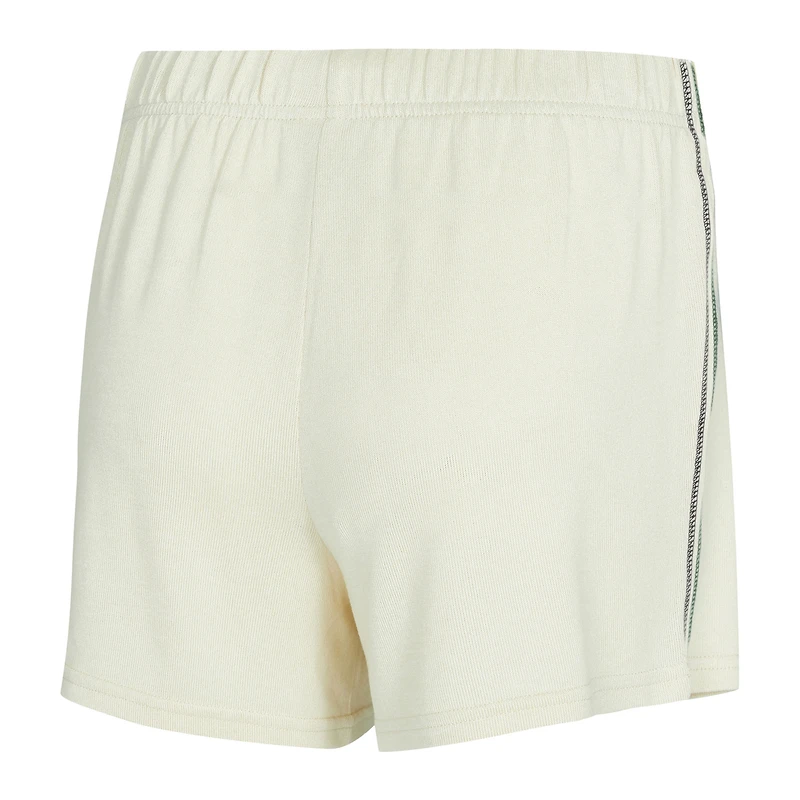Ensemble haut à manches longues et short en tricot kaki Hacci Sport Cream Milwaukee Bucks pour femme