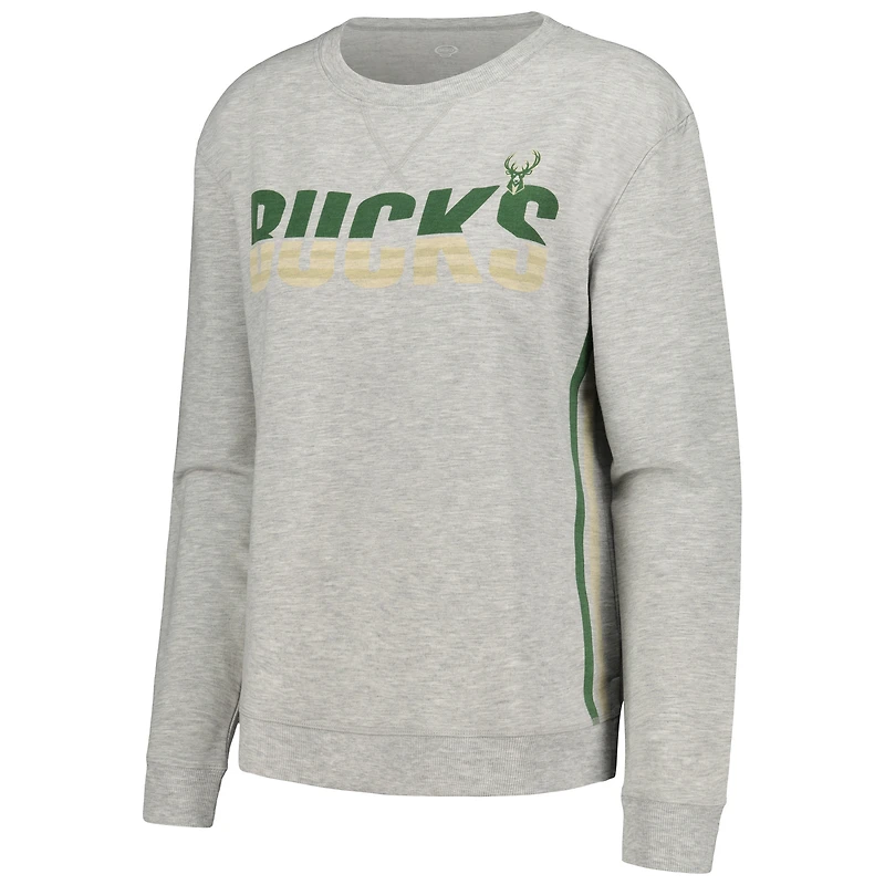 Ensemble de nuit pour femme Concepts Sport Gray Milwaukee Bucks Cedar avec haut à manches longues et short