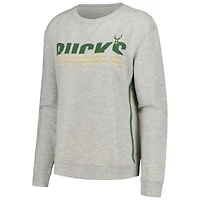 Ensemble de nuit pour femme Concepts Sport Gray Milwaukee Bucks Cedar avec haut à manches longues et short