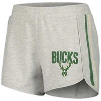 Ensemble de nuit pour femme Concepts Sport Gray Milwaukee Bucks Cedar avec haut à manches longues et short