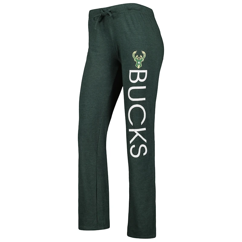 Ensemble de nuit avec débardeur et pantalon Concepts Sport pour femme Vert chasseur/noir Milwaukee Bucks Team