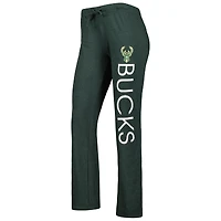 Ensemble de nuit avec débardeur et pantalon Concepts Sport pour femme Vert chasseur/noir Milwaukee Bucks Team
