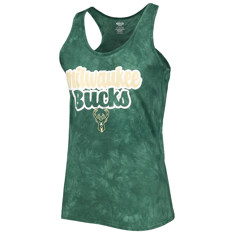 Ensemble de nuit avec débardeur et short Billboard Milwaukee Bucks pour femme Concepts Sport Hunter Green