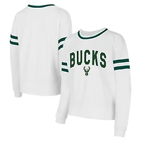 SweaTop à capuche blanc Milwaukee Bucks Borough pour femme Concepts Sport