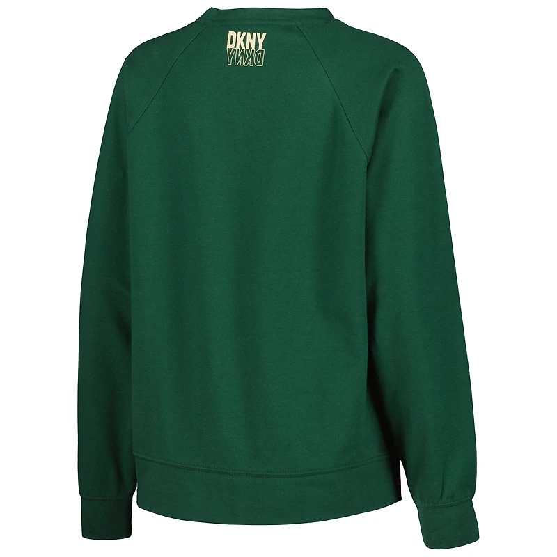 Sweat-shirt à manches raglan DKNY Sport pour femme Milwaukee Bucks Regina vert chasseur