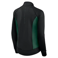 Veste de survêtement sport ajustée et zippée Milwaukee Bucks Studio Fanatics pour femmes noire
