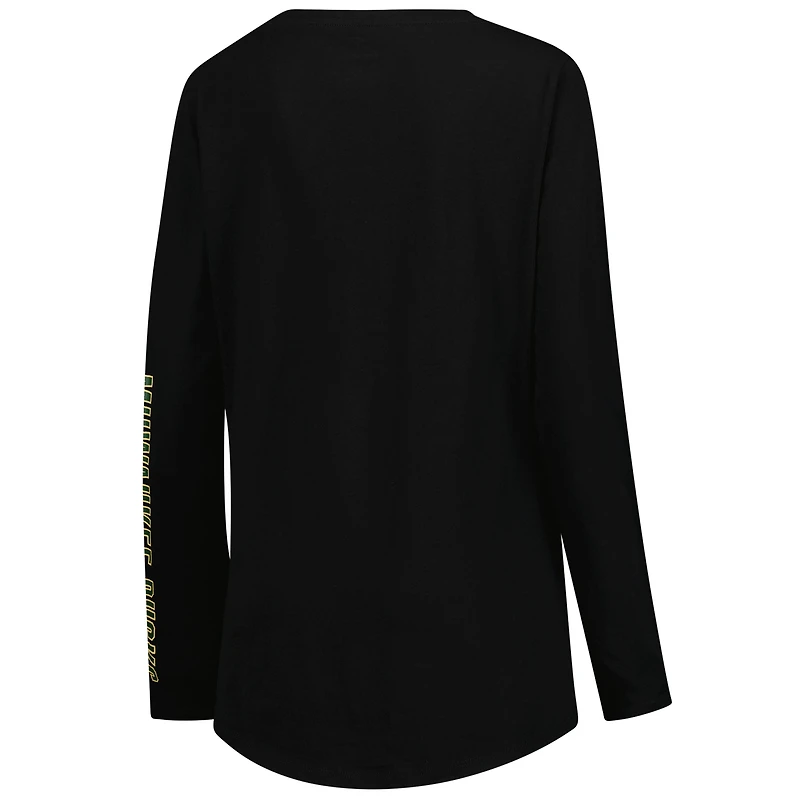Women's Fanatics Black Milwaukee Bucks Top Baller Long Sleeve T-Shirt