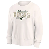Sweat-shirt Fanatics Cream Milwaukee Bucks Close the Game pour femmes