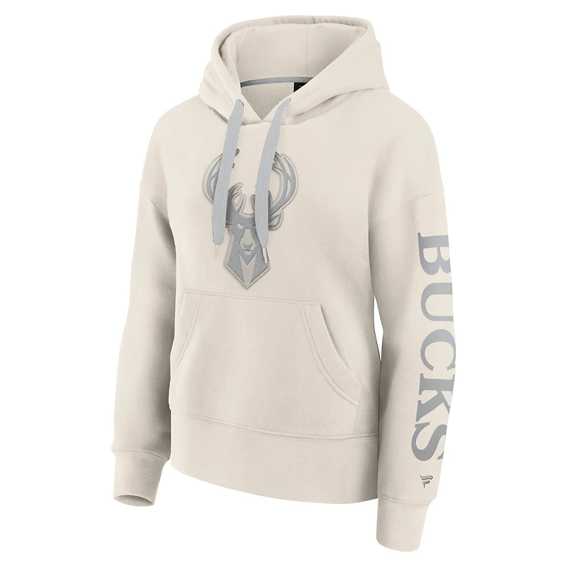 Sweat à capuche Fanatics pour femme Milwaukee Bucks Elements Next Cream