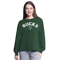 Sweat-shirt de sport G-III 4Her pour femme par Carl Banks Hunter Green Milwaukee Bucks