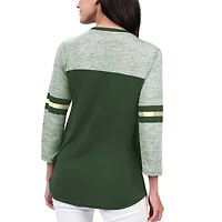 T-shirt à manches 3/4 G-III 4Her par Carl Banks pour femmes Hunter Green Milwaukee Bucks Play the Game