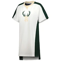Women's G-III 4Her by Carl Banks White Milwaukee Bucks Free Throw T-Shirt Dress