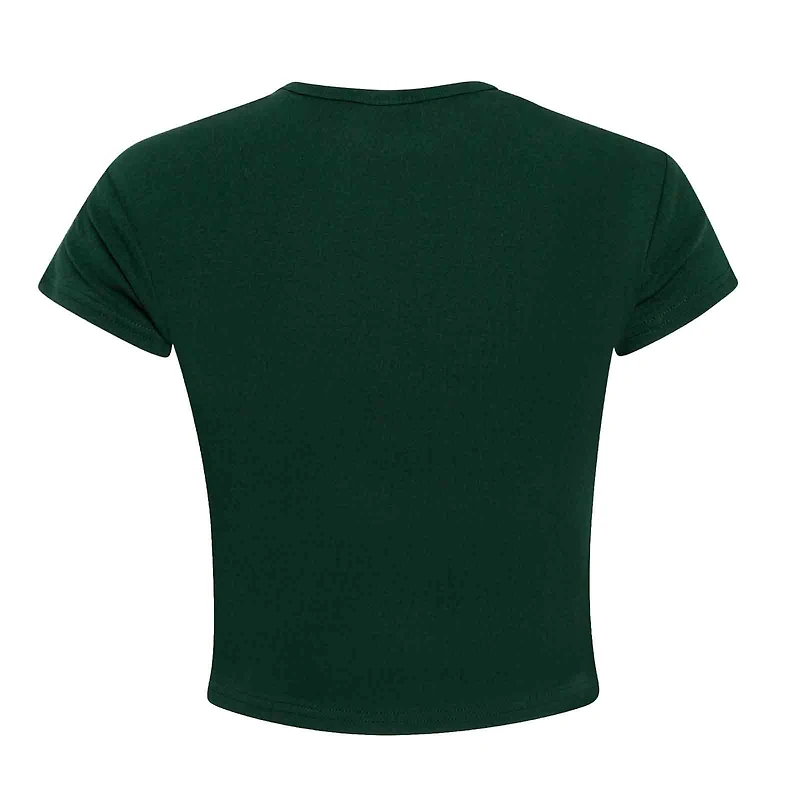 Women's Hype and Vice Hunter Green Milwaukee Bucks Small Logo Cropped Baby T-Shirt