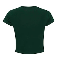 Women's Hype and Vice  Hunter Green Milwaukee Bucks Small Logo Cropped Baby T-Shirt