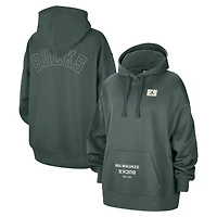 Women's Jordan Brand  Green Milwaukee Bucks Courtside Statement Edition Oversize Pullover Hoodie