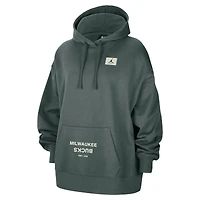 Sweat à capuche oversize Jordan Brand Milwaukee Bucks Courtside Statement Edition pour femme