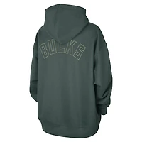 Women's Jordan Brand  Green Milwaukee Bucks Courtside Statement Edition Oversize Pullover Hoodie