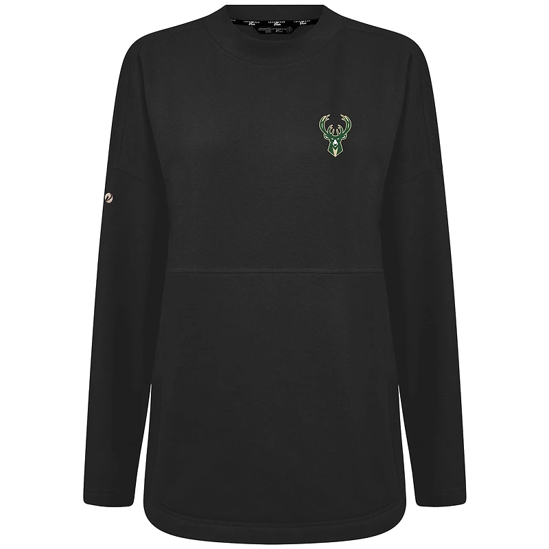 Sweat-shirt à capuche noir Beaudry pour femme des Milwaukee Bucks de Levelwear