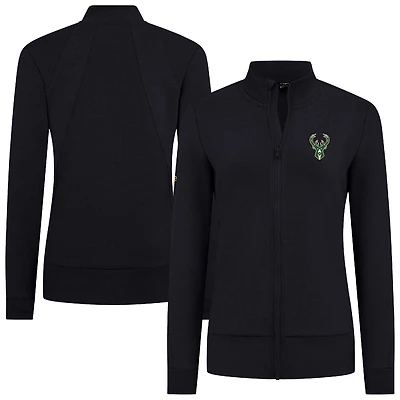 Women's Levelwear Black Milwaukee Bucks Shine Full-Zip Jacket