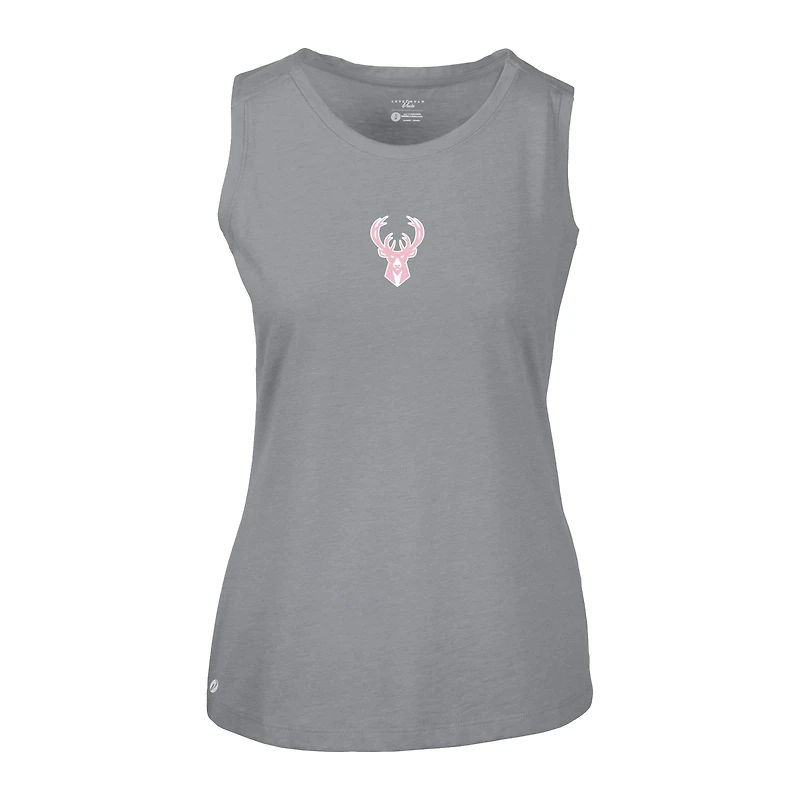 Débardeur gris Levelwear pour femme avec logo Macy Core la fête des mères Milwaukee Bucks