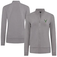 Veste zippée intégrale grise Milwaukee Bucks Shine pour femme Levelwear