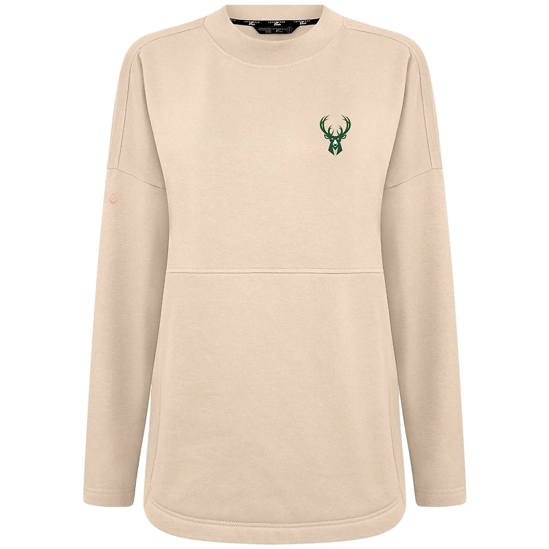 Sweat-shirt kaki Beaudry pour femme des Milwaukee Bucks de Levelwear