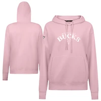 Sweat à capuche rose clair Levelwear pour femme, motif Milwaukee Bucks, Fête des Mères, arqué