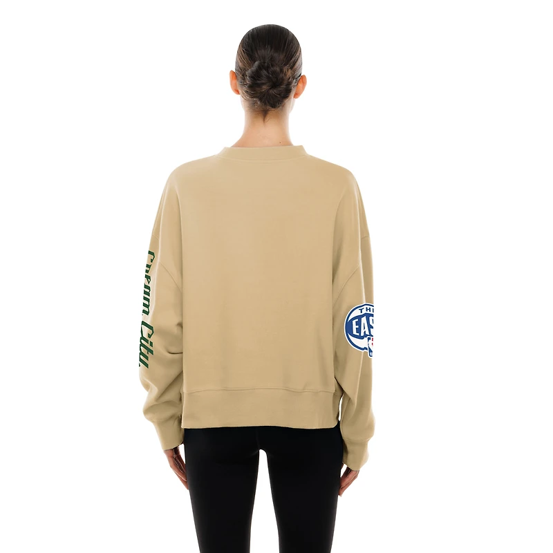 Women's New Era Tan Milwaukee Bucks 2025/26 City Edition Sweatshirt