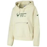 Sweat à capuche Nike Courtside Standard Issue Performance pour femme Milwaukee Bucks Cream