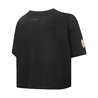 Women's Pro Standard Black Milwaukee Bucks Holiday Glam Boxy T-Shirt