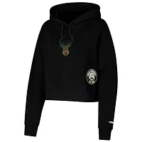 Sweat à capuche court Pro Standard pour femme, motif Jewels des Milwaukee Bucks, noir