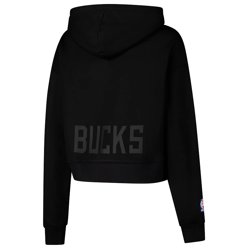 Sweat à capuche court Pro Standard pour femme, motif Jewels des Milwaukee Bucks, noir