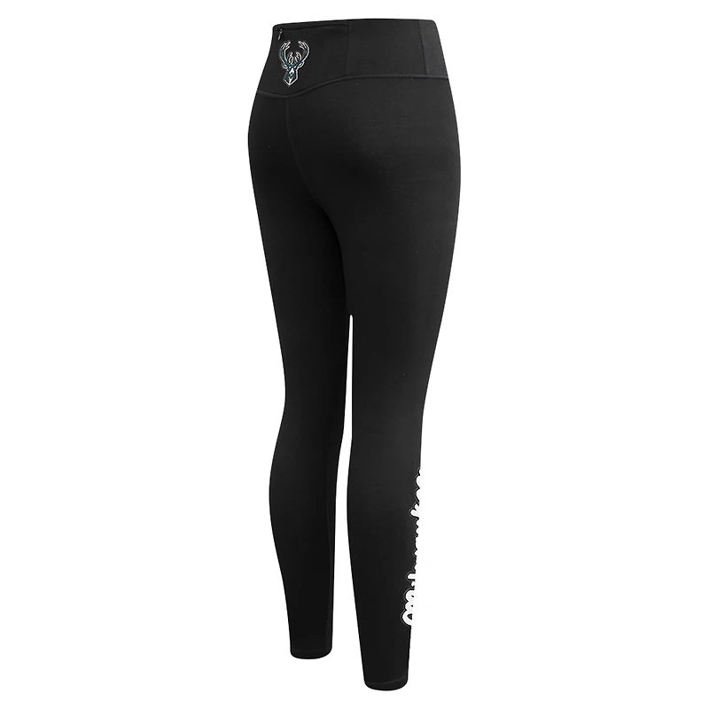 Legging en jersey tri-blend noir Pro Standard pour femme des Milwaukee Bucks « Paint the City »