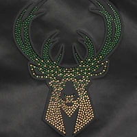 Veste Pro Standard noire à boutons-pression en satin et strass pour femme des Milwaukee Bucks