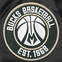 Veste Pro Standard noire à boutons-pression en satin et strass pour femme des Milwaukee Bucks