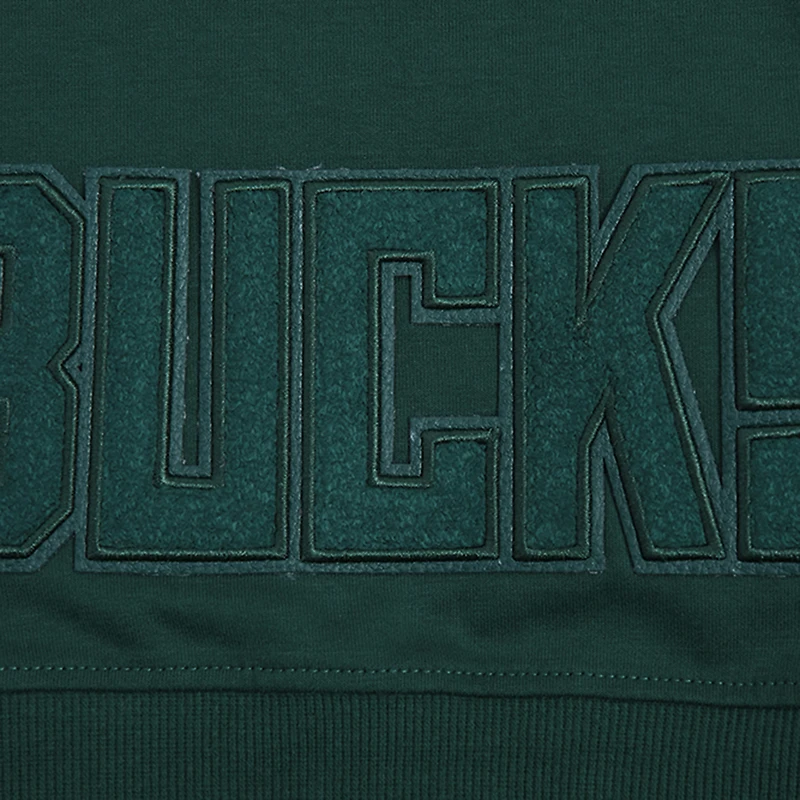 Women's Pro Standard Hunter Green Milwaukee Bucks Triple Tonal Full-Zip Hoodie