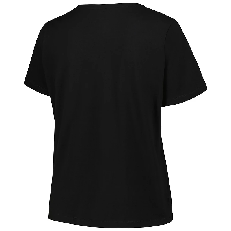 Profil pour femme Milwaukee Bucks Noir Taille Plus Arch Over Logo T-shirt à col en V