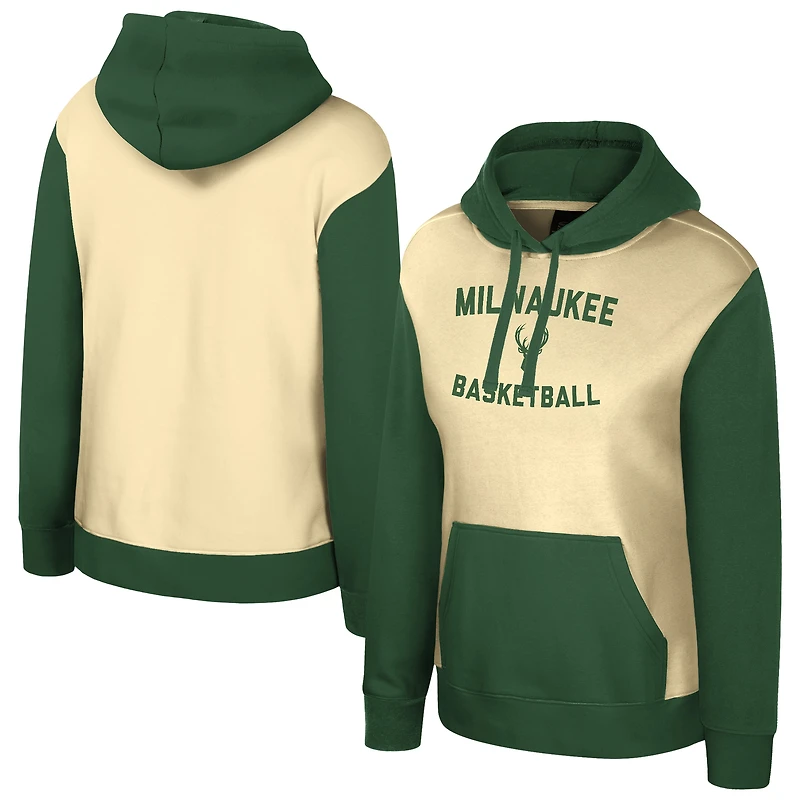 Sweat à capuche Stadium Essentials crème pour femme, Milwaukee Bucks, Rafters Road Trip