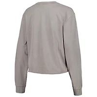Women's The Wild Collective  Gray Milwaukee Bucks Band Cropped Long Sleeve T-Shirt