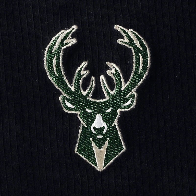 Chandail à capuchon en velours End Line des Milwaukee Bucks Touch noir pour femme