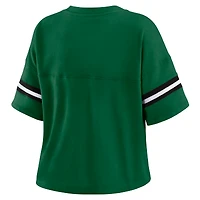 T-shirt à col en V blocs de couleurs vert chasseur Milwaukee Bucks pour femme par Erin Andrews