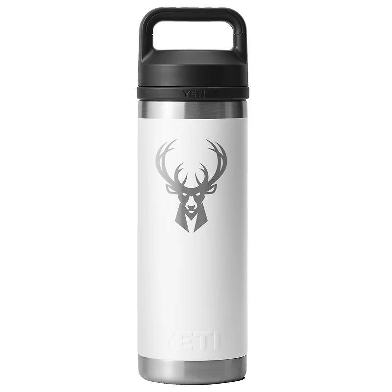 YETI White Milwaukee Bucks 18oz. Rambler Chug Water Bottle