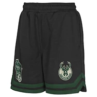 Youth Black Milwaukee Bucks Teardrop Fleece Shorts