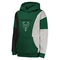 Youth  Hunter Green Milwaukee Bucks Ace the Hole Pullover Hoodie